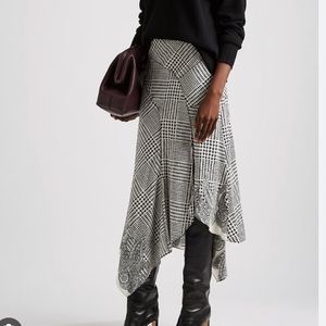 Veronica Beard black and white houndstooth maxi skirt